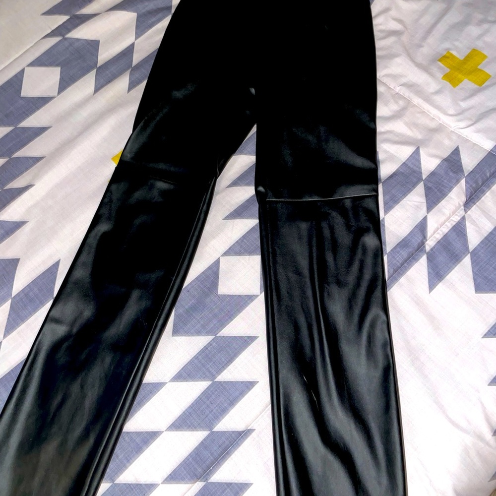 Vegan Leather Black Pants